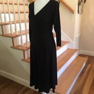 LOFT Little Black Dress Faux Wrap black 6
